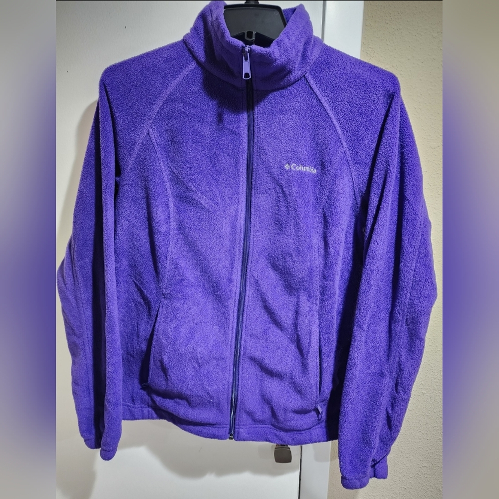Columbia Fleece Purple Zip Up - Women's Large